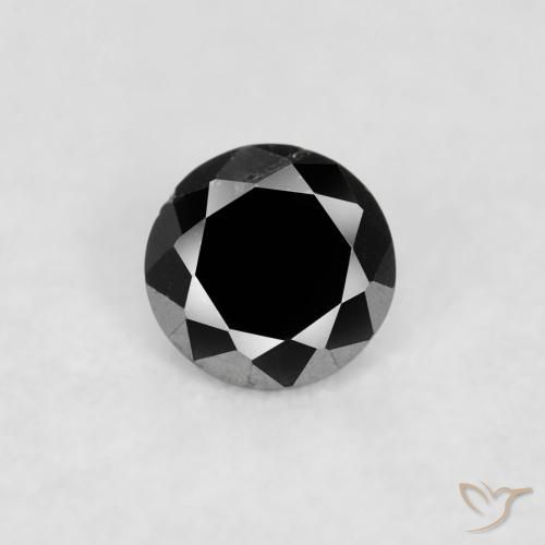 0.04ct Natural Black Diamond, Round, Opaque