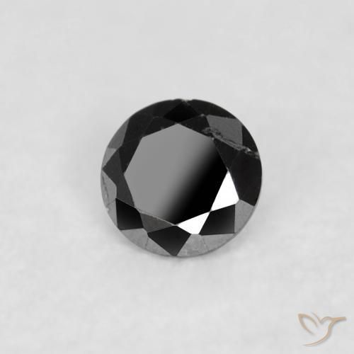 0.04 ct Black Diamond Stone, Natural Diamond in Diamond-Cut Shape for Sale