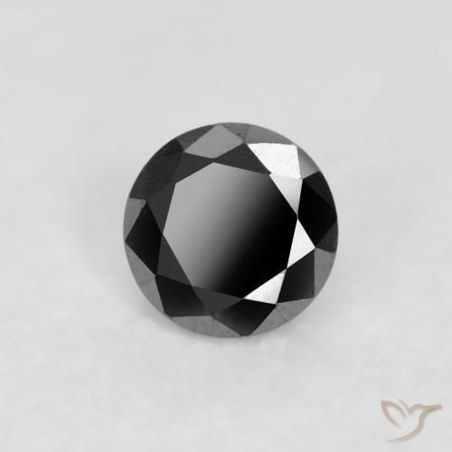 0.06 ct Black Diamond Stone, Natural Diamond in Diamond-Cut Shape for Sale