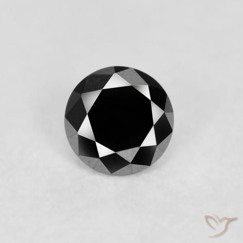 0.10ct Natural Black Diamond, Round, Opaque