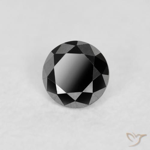 0.10 ct Black Diamond Stone, Natural Diamond in Diamond-Cut Shape for Sale