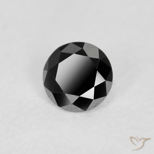 0.09 ct Black Diamond Stone, Natural Diamond in Diamond-Cut Shape for Sale