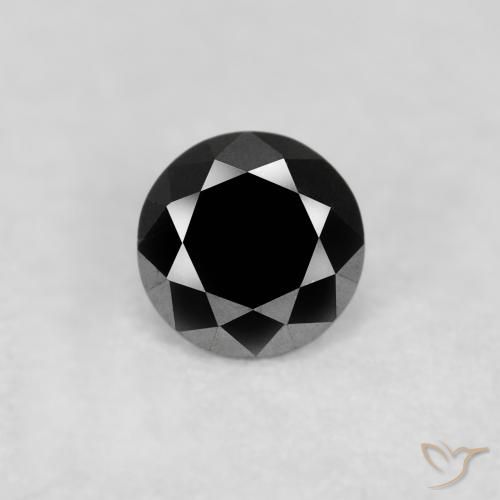 0.10ct Natural Black Diamond, Round, Opaque