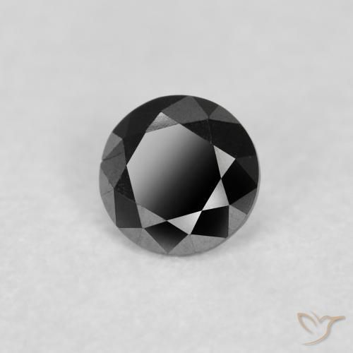 0.10 ct Black Diamond Stone, Natural Diamond in Diamond-Cut Shape for Sale