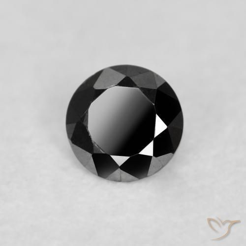 0.10 ct Black Diamond Stone, Natural Diamond in Diamond-Cut Shape for Sale