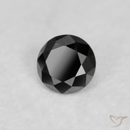 0.06 ct Black Diamond Stone, Natural Diamond in Diamond-Cut Shape for Sale