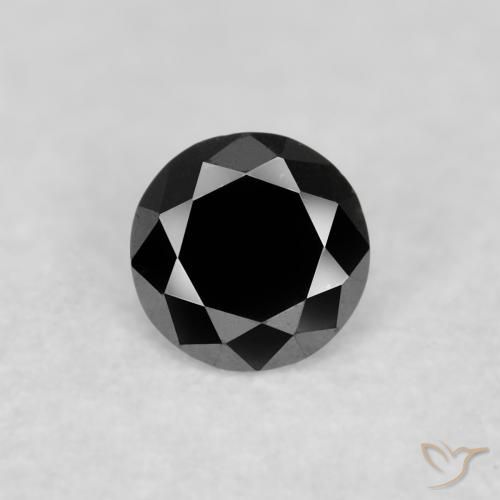 0.07ct Natural Black Diamond, Round, Opaque