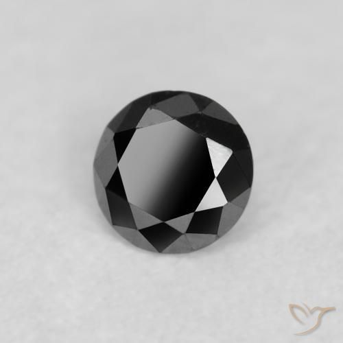 0.07 ct Black Diamond Stone, Natural Diamond in Diamond-Cut Shape for Sale