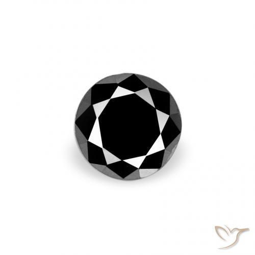 0.10ct Natural Black Diamond, Round, Opaque