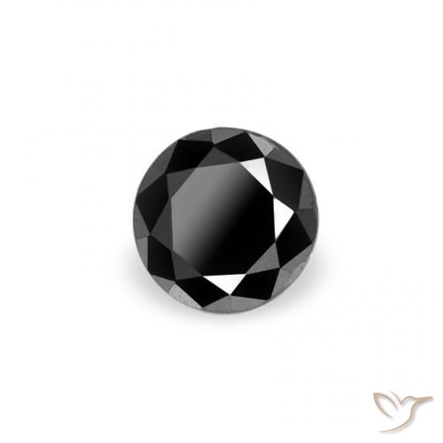 0.10 ct Black Diamond Stone, Natural Diamond in Diamond-Cut Shape for Sale