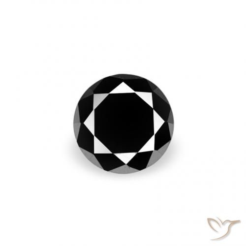 0.07ct Natural Black Diamond, Round, Opaque