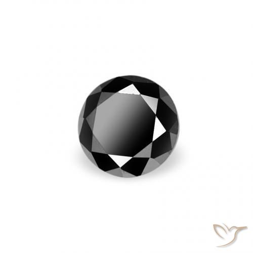 0.07 ct Black Diamond Stone, Natural Diamond in Diamond-Cut Shape for Sale