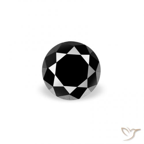 0.07ct Natural Black Diamond, Round, Opaque