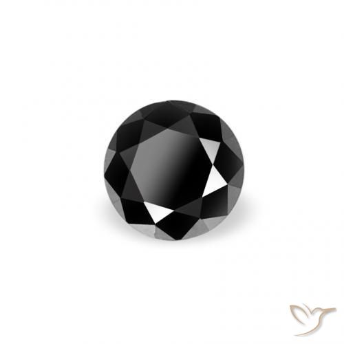 0.07 ct Black Diamond Stone, Natural Diamond in Diamond-Cut Shape for Sale