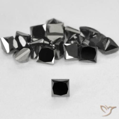 0.12ct Black Diamond, Square, Opaque