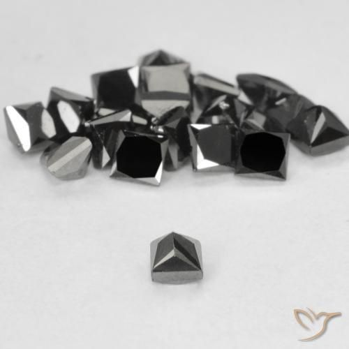 Diamond Gemstone in 2.5 x 2.4 mm Size for Sale, Diamond Stone in Black Color