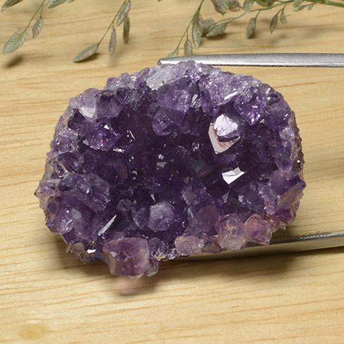 61.70 ct Violet Druzy Amethyst Stone, Natural Druzy Amethyst in Fancy Crystal Cluster Shape for Sale