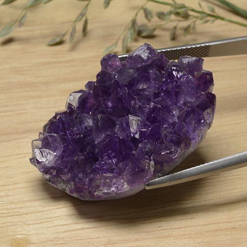 Druzy Amethyst Gemstone in 35.4 x 28.5 mm Size for Sale, Druzy Amethyst Stone in Dark Violet Color