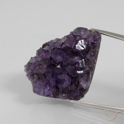 52.41 ct Violet Druzy Amethyst Stone, Natural Druzy Amethyst in Fancy Crystal Cluster Shape for Sale
