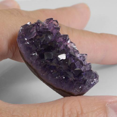 59.31 ct Violet Druzy Amethyst Stone, Natural Druzy Amethyst in Fancy Crystal Cluster Shape for Sale