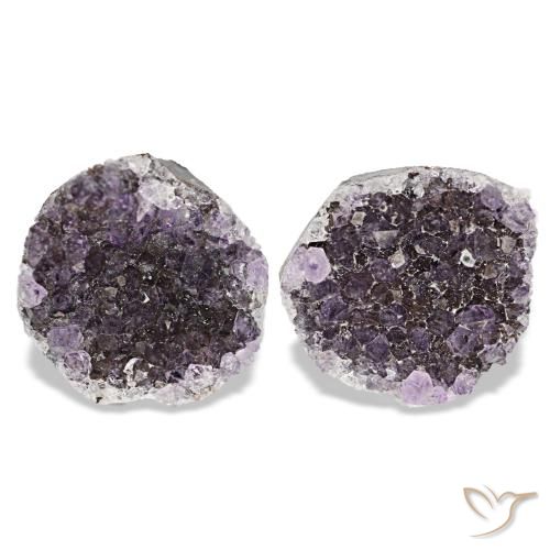 14.43 ctw Violet Druzy Amethyst Gemstones, Druzy Amethyst Gems in Fancy Crystal Cluster Shape for Sale.