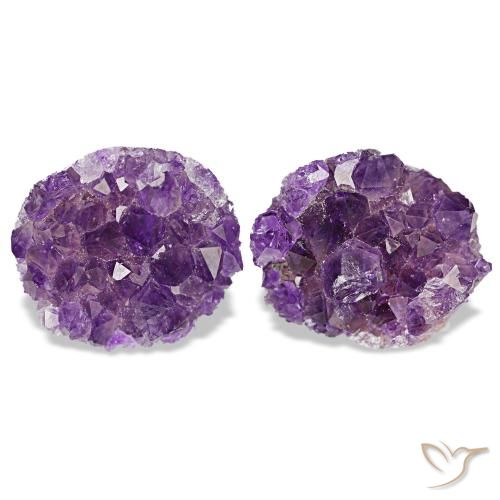 18.41 ctw Violet Druzy Amethyst Gemstones, Druzy Amethyst Gems in Fancy Crystal Cluster Shape for Sale.