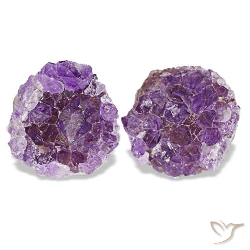 13.31 ctw Violet Druzy Amethyst Gemstones, Druzy Amethyst Gems in Fancy Crystal Cluster Shape for Sale.