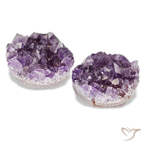 Druzy Amethyst Gemstones in 14.4 x 12.7 mm Size for Sale, Druzy Amethyst Stones in Medium Violet Color