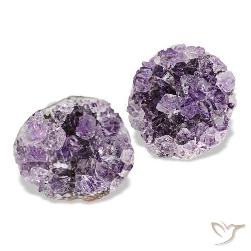 14.89 ctw Violet Druzy Amethyst Stones, Natural Druzy Amethyst in Fancy Crystal Cluster Shape for Sale