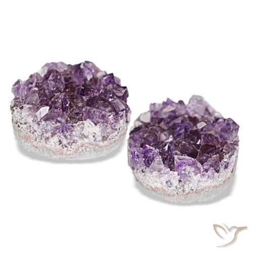 Druzy Amethyst Gemstones in 13.1 x 11.6 mm Size for Sale, Druzy Amethyst Stones in Medium Violet Color