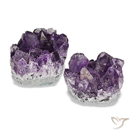 Druzy Amethyst Gemstones in 14.9 x 12.3 mm Size for Sale, Druzy Amethyst Stones in Medium Dark-Violet Color