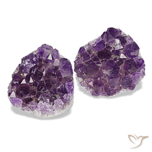 14.07 ctw Violet Druzy Amethyst Stones, Natural Druzy Amethyst in Fancy Crystal Cluster Shape for Sale