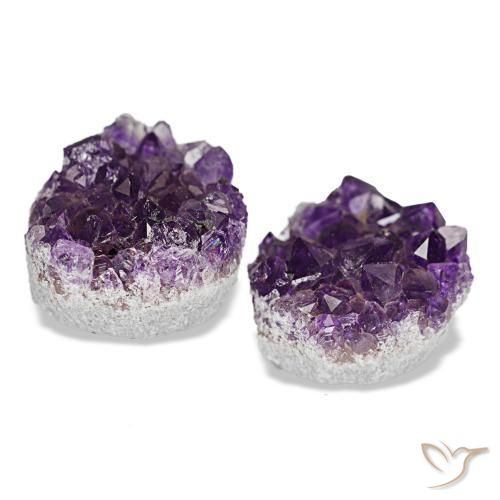 Druzy Amethyst Gemstones in 12.2 x 12 mm Size for Sale, Druzy Amethyst Stones in Deep Violet Color