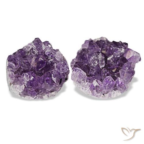 21.44 ctw Violet Druzy Amethyst Gemstones, Druzy Amethyst Gems in Fancy Crystal Cluster Shape for Sale.