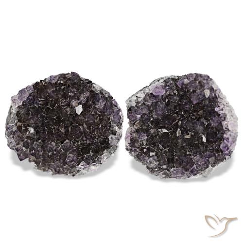 15.02 ctw Violet Druzy Amethyst Gemstones, Druzy Amethyst Gems in Fancy Crystal Cluster Shape for Sale.