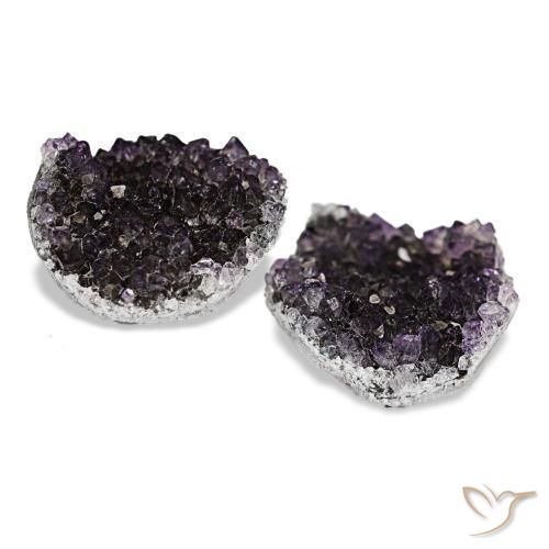 Druzy Amethyst Gemstones in 14.5 x 12.8 mm Size for Sale, Druzy Amethyst Stones in Dark Violet Color
