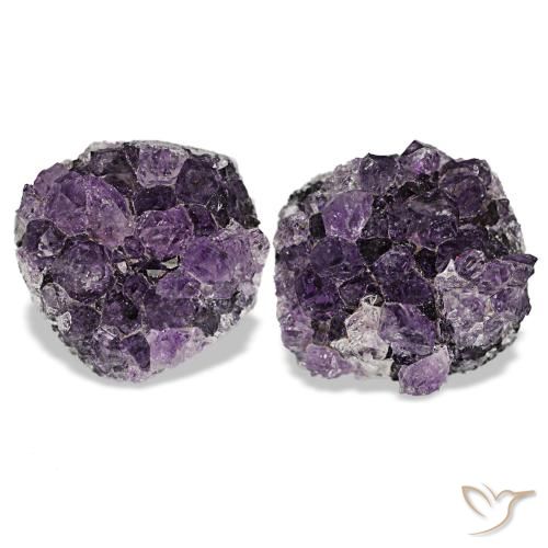 16.26 ctw Violet Druzy Amethyst Gemstones, Druzy Amethyst Gems in Fancy Crystal Cluster Shape for Sale.