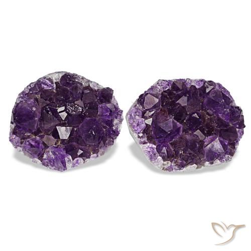 13.49 ctw Violet Druzy Amethyst Gemstones, Druzy Amethyst Gems in Fancy Crystal Cluster Shape for Sale.