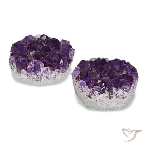 Druzy Amethyst Gemstones in 12.8 x 10.1 mm Size for Sale, Druzy Amethyst Stones in Medium Dark-Violet Color