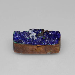 9.73 ct Blue Druzy Azurite Stone, Natural Druzy Azurite in Baguette Crystal Cluster Shape for Sale