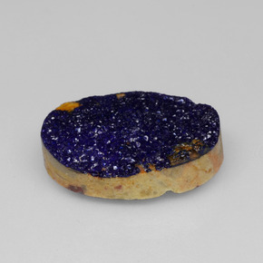9.26 ct Blue Druzy Azurite Stone, Natural Druzy Azurite in Oval Crystal Cluster Shape for Sale