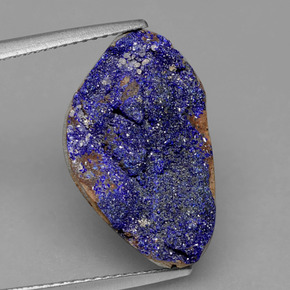 9.85 ct Blue Druzy Azurite Gemstone, Druzy Azurite Gem in Fancy Crystal Cluster Shape for Sale.