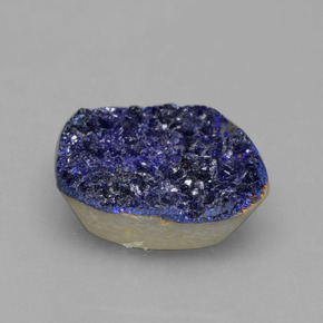 5.24 ct Blue Druzy Azurite Stone, Natural Druzy Azurite in Fancy Crystal Cluster Shape for Sale