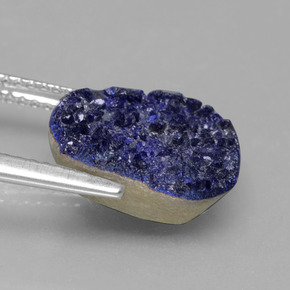 Druzy Azurite Gemstone in 12.6 x 12.5 mm Size for Sale, Druzy Azurite Stone in Blue Color