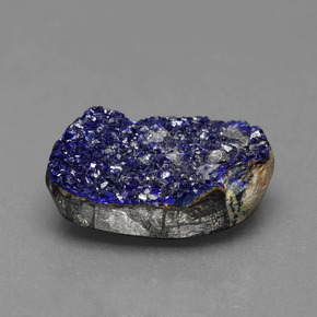 20.43 ct Blue Druzy Azurite Stone, Natural Druzy Azurite in Fancy Crystal Cluster Shape for Sale