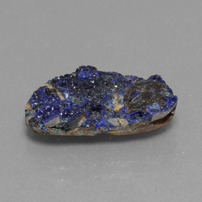 6.58 ct Blue Druzy Azurite Stone, Natural Druzy Azurite in Fancy Crystal Cluster Shape for Sale