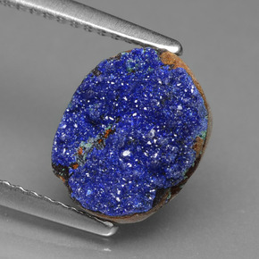 2.55 ct Blue Druzy Azurite Gemstone, Druzy Azurite Gem in Fancy Crystal Cluster Shape for Sale.