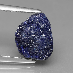 2.81 ct Blue Druzy Azurite Gemstone, Druzy Azurite Gem in Fancy Crystal Cluster Shape for Sale.
