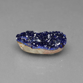 2.56 ct Blue Druzy Azurite Stone, Natural Druzy Azurite in Fancy Crystal Cluster Shape for Sale