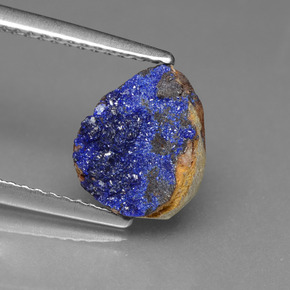 2.15 ct Blue Druzy Azurite Gemstone, Druzy Azurite Gem in Fancy Crystal Cluster Shape for Sale.